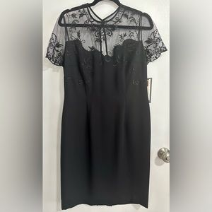 Maggie London Petites Little Black Formal Dress Womens 12 Lord & Taylor NWT